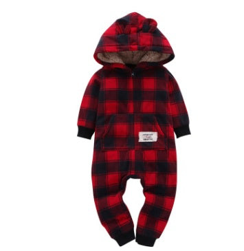 Long-sleeved fleece baby clothes romper