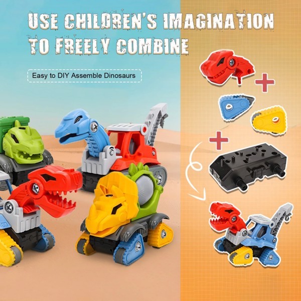 Dinosaur Set With Electric Drill, Construction Toys For Boys