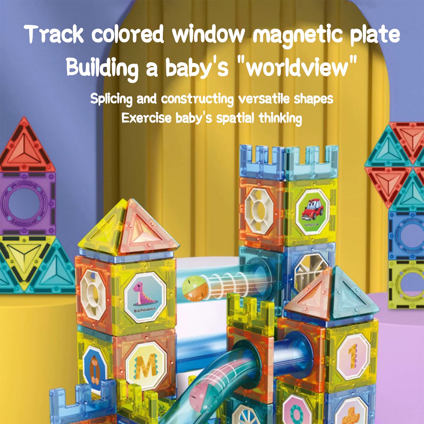 Colorful Window Magnetic Piece Building Block Large Particles, Boys And Girls Puzzle Puzzle Puzzle Assembly Toy