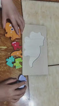 Wooden dinosaur puzzle